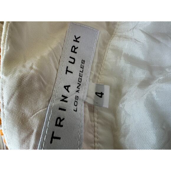 Trina Turk Los Angeles Sun Dress Beige Printed Silk Blend Sleeveless Size 4 - Picture 8 of 8